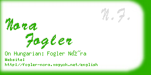nora fogler business card